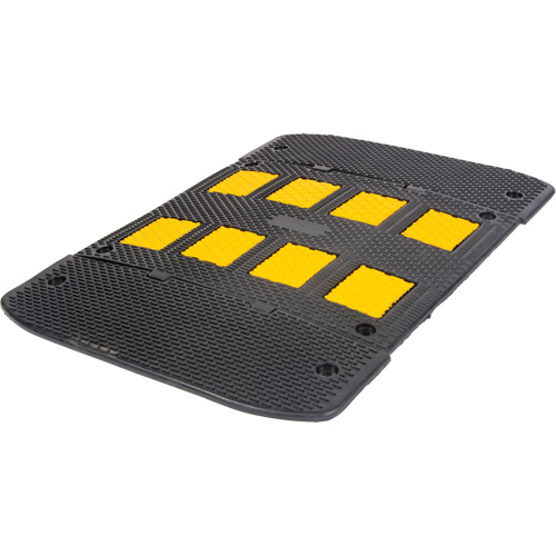 Speed Hump with End Caps, Rubber, 3' L x 40" W x 2" H Ottawa Fastener Supply