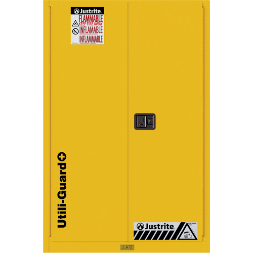 Utili-Guard+ Flammable Safety Cabinet, 45 gal., 2 Door, 43" W x 65" H x 22" D Ottawa Fastener Supply