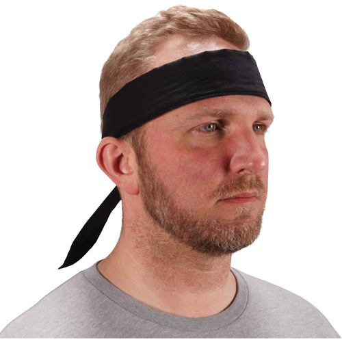 Chill-Its 6702 Cooling Headband with Embedded Polymers & Tie Closure, Black Ottawa Fastener Supply