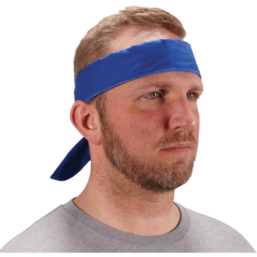 Chill-Its 6702 Cooling Headband with Embedded Polymers & Tie Closure, Blue Ottawa Fastener Supply