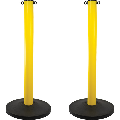 Industrial Stanchion, 37" High, Yellow Ottawa Fastener Supply