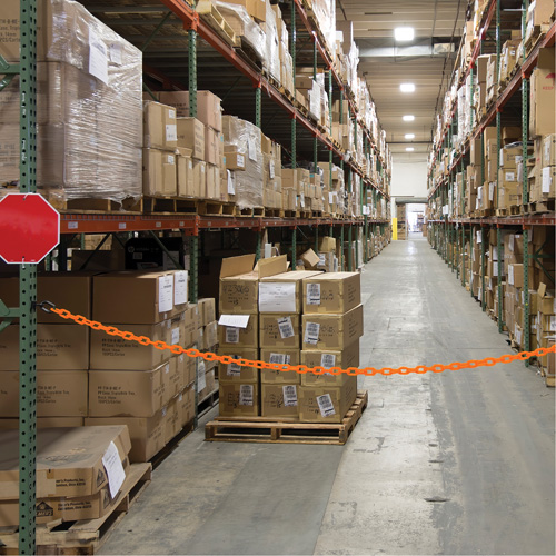 Magnetic Chain Barrier Warehouse Kit, Orange Ottawa Fastener Supply