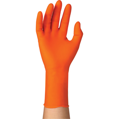TOUCHNTUFF 93-800 Disposable Gloves, 7.5/8, Latex/Neoprene/Nitrile, 23.6-mil, Powder-Free, Orange Ottawa Fastener Supply