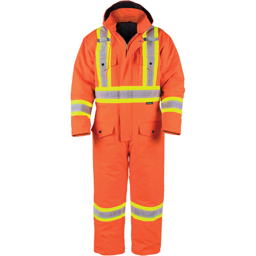 High-Visibility Lined Canvas Overalls, Small, High Visibility Orange Ottawa Fastener Supply