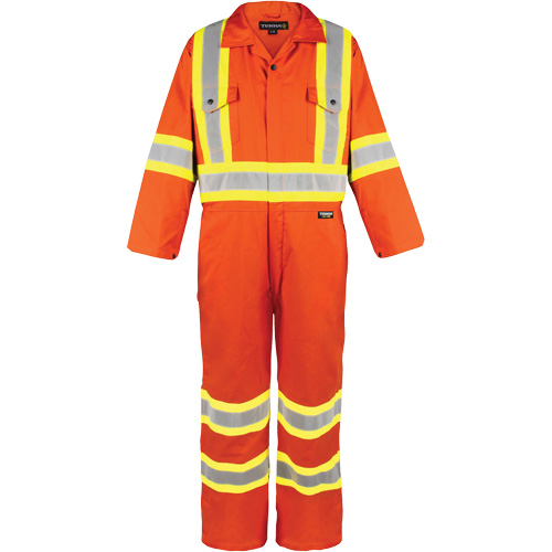 High-Visibility Unlined Coveralls, 2X-Large, High Visibility Orange Ottawa Fastener Supply