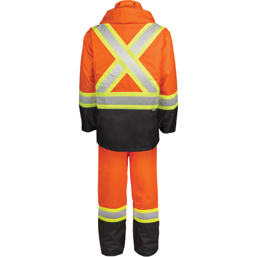 High-Visibility 150-Deniers Rain Suit, Polyester, Small, High Visibility Orange Ottawa Fastener Supply