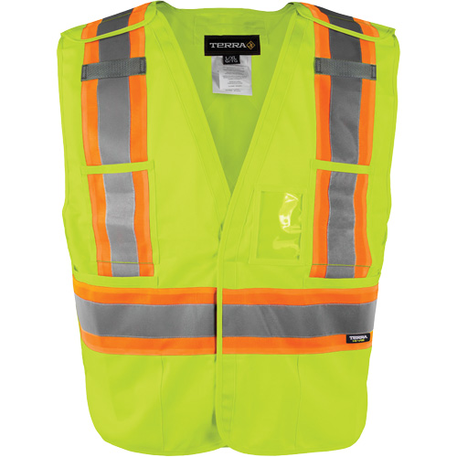 High-Visibility 5-Point Tear Away Vest, High Visibility Orange, Medium/Small, Polyester Ottawa Fastener Supply