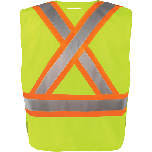 High-Visibility 5-Point Tear Away Vest, High Visibility Orange, Medium/Small, Polyester Ottawa Fastener Supply