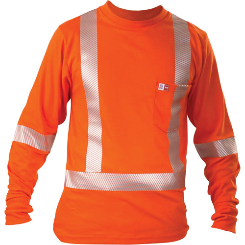 Long-Sleeved T-Shirt, Large, Orange Ottawa Fastener Supply