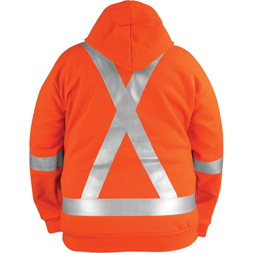High-Visibility Wind Resistant Zip-Front Sweatshirt with DetachableHood, Men's, Medium, High Visibility Orange, 27.7 cal/cm² Ottawa Fastener Supply