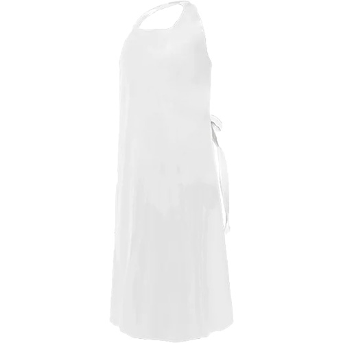 CoverMe Apron with Die-Cut Neck, Polyurethane, 45" L x 35" W, White Ottawa Fastener Supply