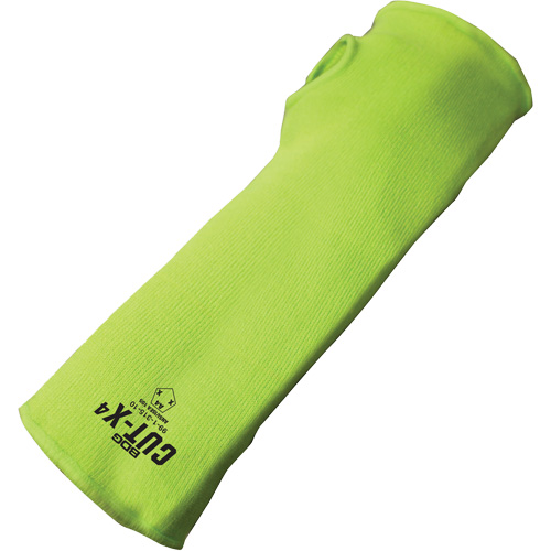 Cut-X&reg; Cut-Resistant Sleeve with Thumb Hole, Fibreglass/Polyethylene, 14", ASTM ANSI Level A4, High Visibility Lime Ottawa Fastener Supply