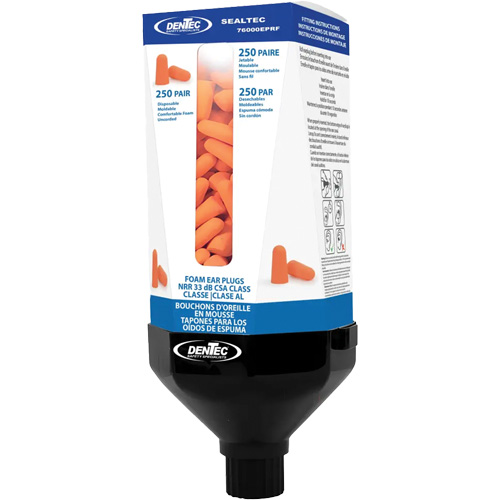 SEALTEC33 Foam Earplug Wall Dispenser Kit with Uncorded Earplugs Ottawa Fastener Supply