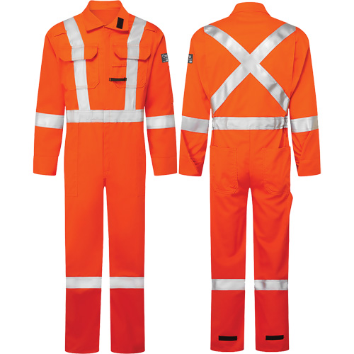 Avenger 7 oz. Coveralls, Size 38 Tall, High-Visibility Orange Ottawa Fastener Supply