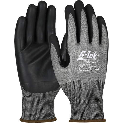 G-Tek&reg; Cut-Resistant Gloves with Touchscreen Capability, Size 2X-Large, 18 Gauge, Foam Nitrile Coated, PolyKor&reg; Shell, ASTM ANSI Level A4/EN 388 Level D Ottawa Fastener Supply