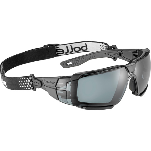 Lunettes de s&eacute;curit&eacute; RUSH+ 2.0 XP avec monture noire et grise, M/G, Lentille Fum&eacute;e, Antibu&eacute;e/Anti-&eacute;gratignures, ANSI Z87+ Ottawa Fastener Supply