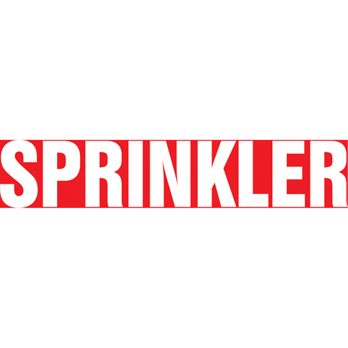 "Sprinkler" Pipe Marker, Self-Adhesive, 1" H x 8" W, White on Red Ottawa Fastener Supply