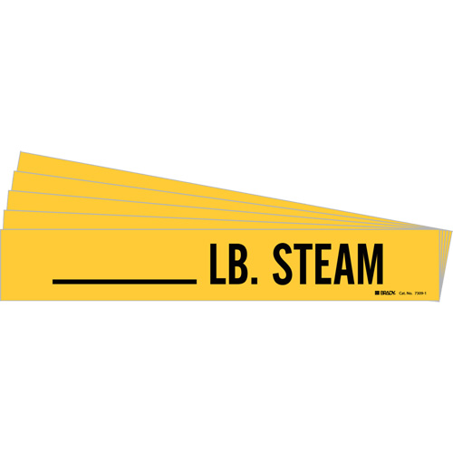Marqueurs de tuyau LB. Steam, Autocollant, 2-1/4" h x 2-3/4" la, Noir sur jaune Ottawa Fastener Supply