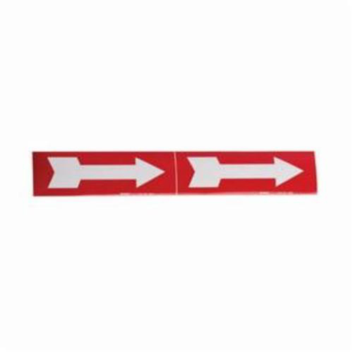 Arrow Pipe Markers, Self-Adhesive, 2-1/4" H x 7" W, White on Red Ottawa Fastener Supply
