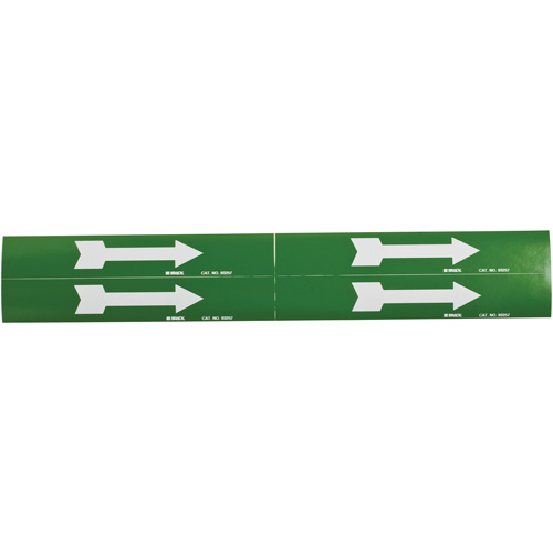 Arrow Pipe Markers, Self-Adhesive, 1-1/8" H x 7" W, White on Green Ottawa Fastener Supply