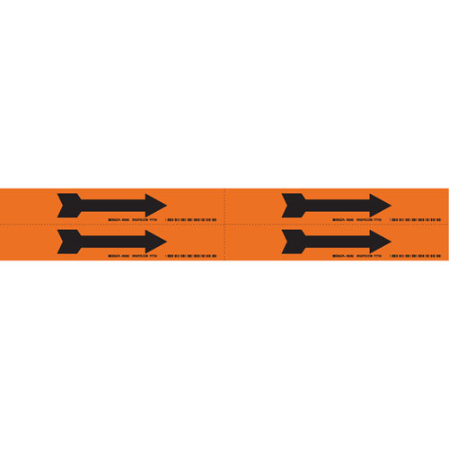 Arrow Pipe Markers, Self-Adhesive, 1-1/8" H x 7" W, Black on Orange Ottawa Fastener Supply