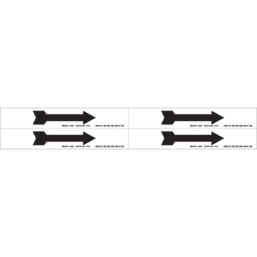 Arrow Pipe Marker, Self-Adhesive, 1-1/8" H x 7" W, Black on White Ottawa Fastener Supply
