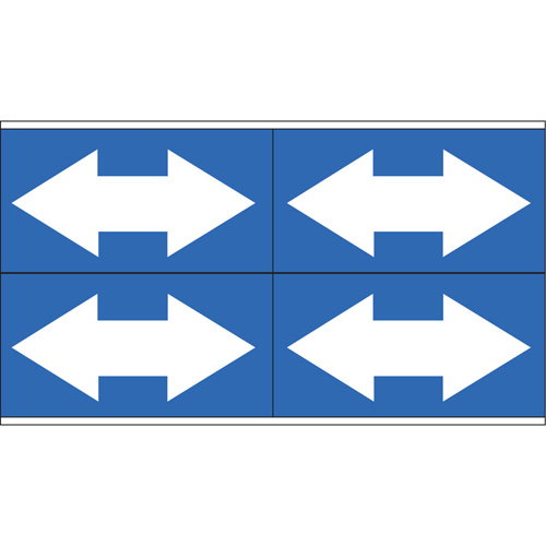 Dual Direction Arrow Pipe Markers, Self-Adhesive, 1-1/8" H x 7" W, White on Blue Ottawa Fastener Supply