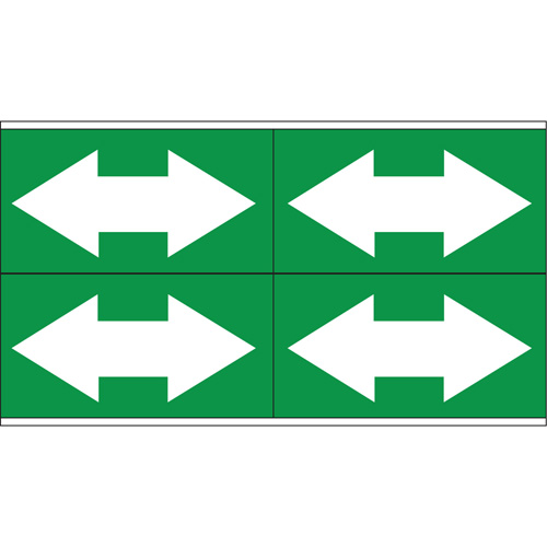 Dual Direction Arrow Pipe Markers, Self-Adhesive, 1-1/8" H x 7" W, White on Green Ottawa Fastener Supply
