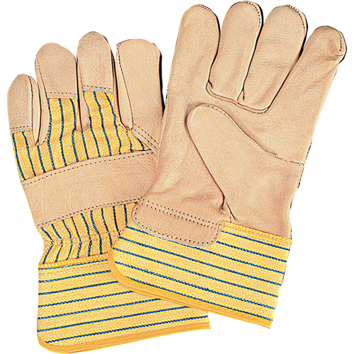 Standard-Duty Dry-Palm Fitters Gloves, Medium, Grain Cowhide Palm, Cotton Inner Lining Ottawa Fastener Supply