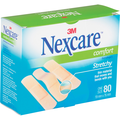 Nexcare Comfort Strips, Rectangular/Square, 3", Fabric, Sterile Ottawa Fastener Supply