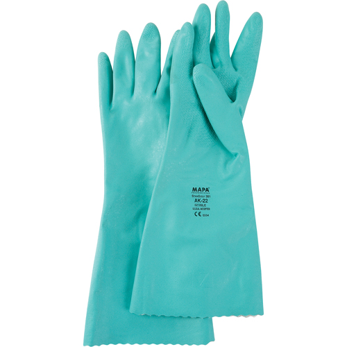 StanSolv&reg; Embossed Z-Pattern Grip Gloves, Size Small/7, 14" L, Nitrile, Interlock Inner Lining, 11-mil Ottawa Fastener Supply