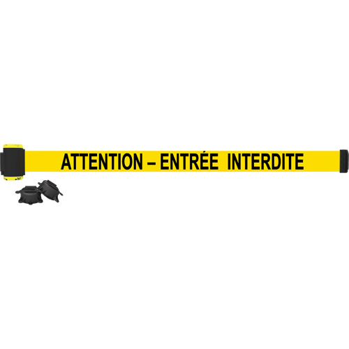 Wall Mount Barrier, Plastic, Magnetic Mount, 7', Black and Yellow Tape Ottawa Fastener Supply