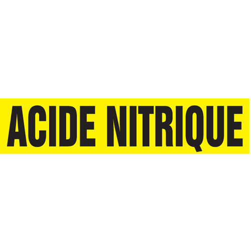 "Acide Nitrique" Pipe Markers, Self-Adhesive, 2-1/2" H x 12" W, Black on Yellow Ottawa Fastener Supply