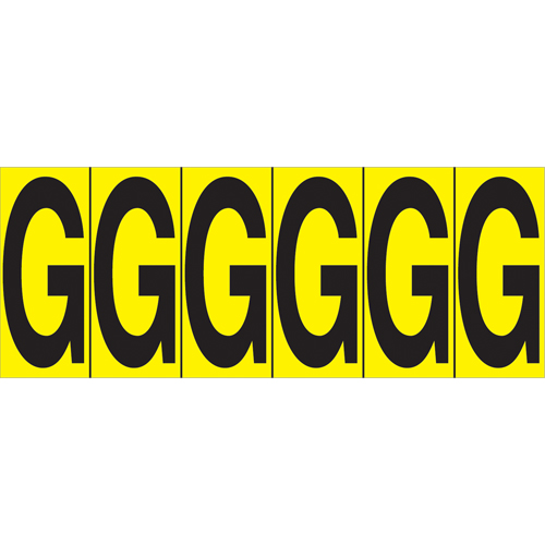 Individual Adhesive Letter Markers, G, 2-15/16" H, Black on Yellow Ottawa Fastener Supply