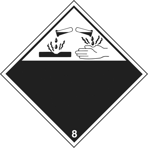 Corrosive Materials TDG Placard, Plastic Ottawa Fastener Supply