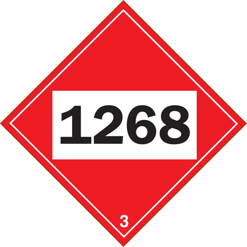 1268 Petroleum Distillates TDG Placard, Plastic Ottawa Fastener Supply