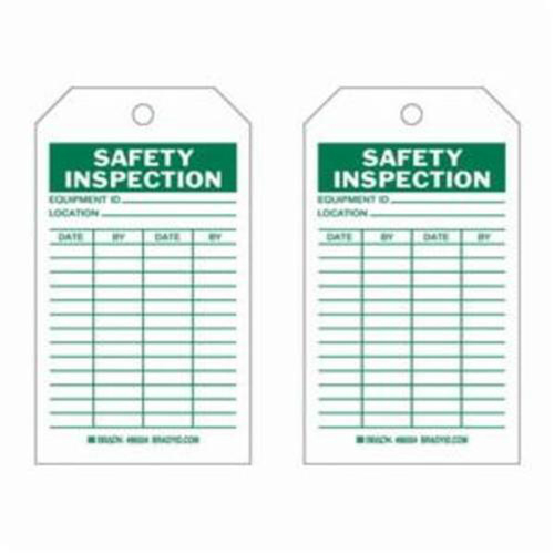 Safety Inspection Tags, Polyester, 4" W x 7" H, English Ottawa Fastener Supply
