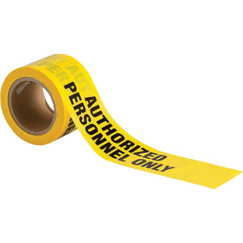 Ruban pour barricade, Anglais, 3" la x 200' lo, 3 mils, Noir sur jaune Ottawa Fastener Supply