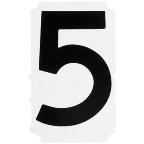 Quick-Align&reg; Individual Gothic Number and Letter Labels, 5, 4" H, Black Ottawa Fastener Supply