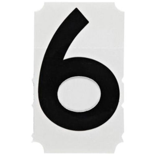 Quick-Align&reg; Individual Gothic Number and Letter Labels, 6, 4" H, Black Ottawa Fastener Supply