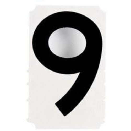 Quick-Align&reg; Individual Gothic Number and Letter Labels, 9, 4" H, Black Ottawa Fastener Supply