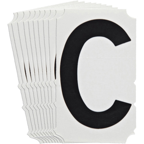Quick-Align&reg; Individual Gothic Number and Letter Labels, C, 4" H, Black Ottawa Fastener Supply