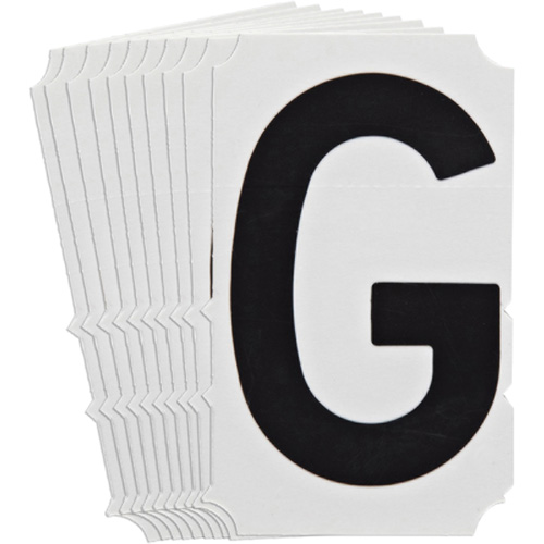 Quick-Align&reg; Individual Gothic Number and Letter Labels, G, 4" H, Black Ottawa Fastener Supply