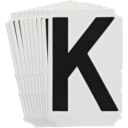 Quick-Align&reg;Individual Gothic Number and Letter Labels, K, 4" H, Black Ottawa Fastener Supply