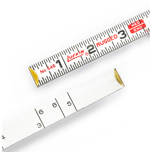 Red End&reg; Masonry Rule, 6' L, Wood, 1/16" Graduations Ottawa Fastener Supply
