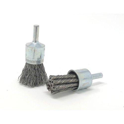 Crimped Wire End Brush, 3/4" Dia., 0.014" Wire Dia., 1/4" Shank Ottawa Fastener Supply
