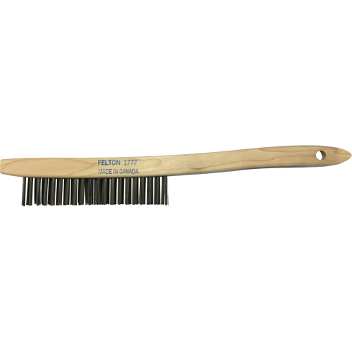 Curved-Handle Scratch Brushes, Brass, 3 x 19 Wire Rows, 14" Long Ottawa Fastener Supply