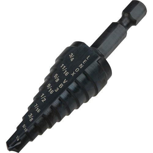 #3 Step Drill Bit, 1/4" - 3/4" , 1/16" Increments, High Speed Steel Ottawa Fastener Supply