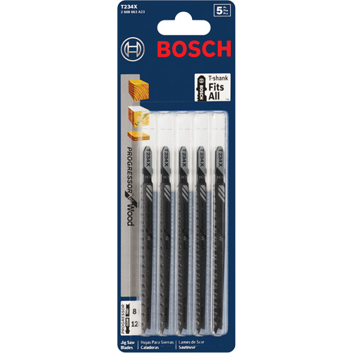 Lame de scie sauteuse, Acier &agrave; haute teneur en carbone, Tige en T, 4-5/8" lo, 8-12 dents par pouce Ottawa Fastener Supply