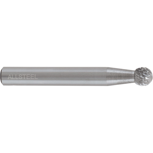 AllSteel Ball Shape Carbide Burr, SD-1, 1/4" Dia., 1/4" Shank, 7/32" Depth of Cut Ottawa Fastener Supply